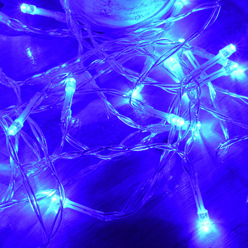 LED 100P 건전지(밧데리) 투명선 남색  -/크리스마스전구/LED전구/트리전구/츄리전구/예쁜전구/트리용품/전구/크리스마스/데코