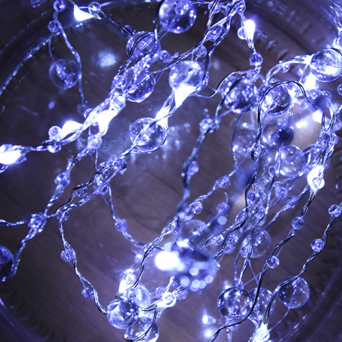 LED 20P 와이어 구슬 건전지(밧데리)전구 [백색] -/크리스마스전구/LED전구/트리전구/츄리전구/예쁜전구/트리용품 