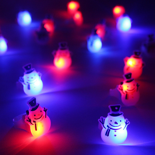 LED점등 눈사람반지 [50개한팩] -/크리스마스/용품/파티장식소품/점등/led/라이트/루돌프/산타/눈사람/트리/백곰/루돌프/사슴뿔/머리핀/고깔/산타머리띠/팔찌/설정/트리안경/반지/소품